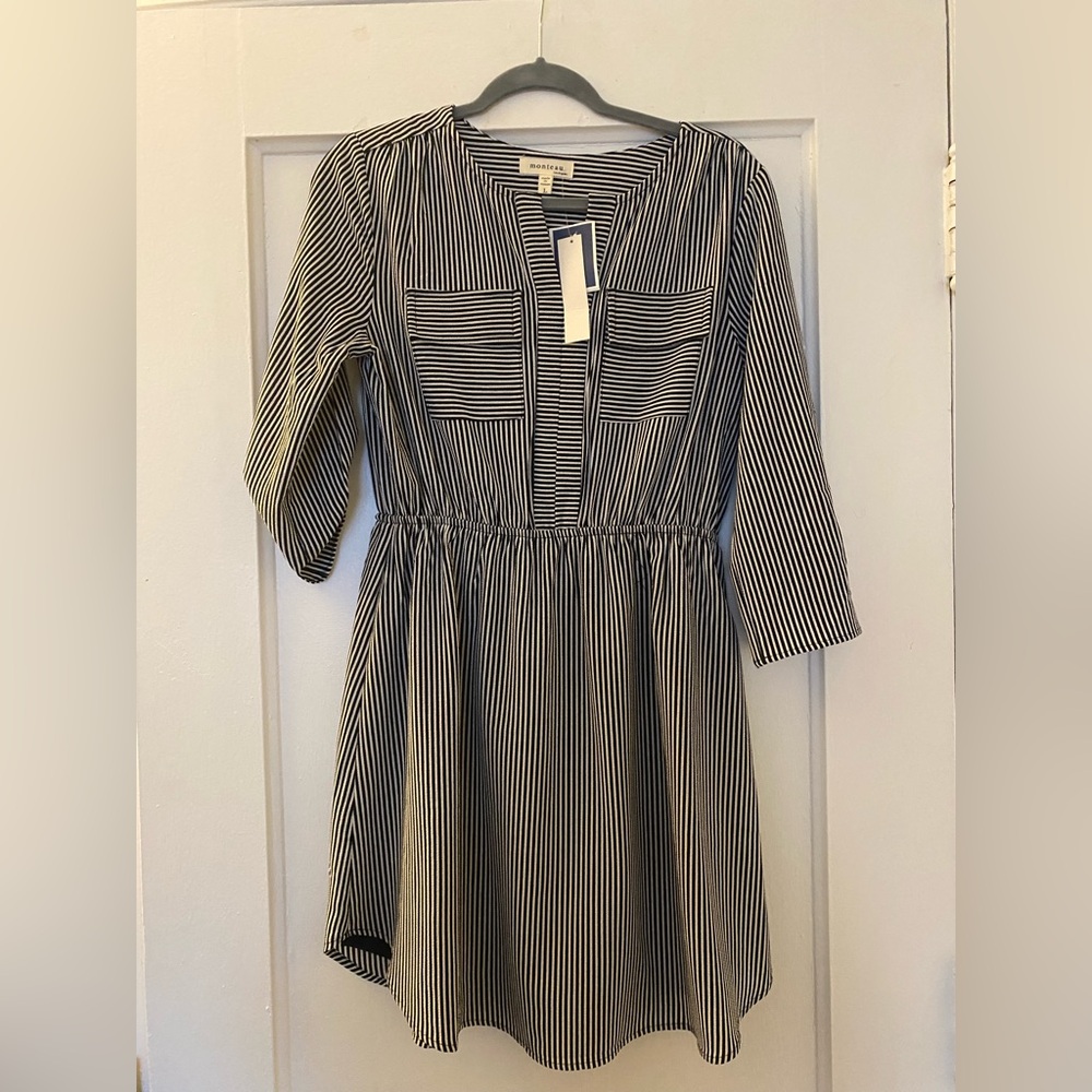 Monteau Long Sleeve Stripe Dress